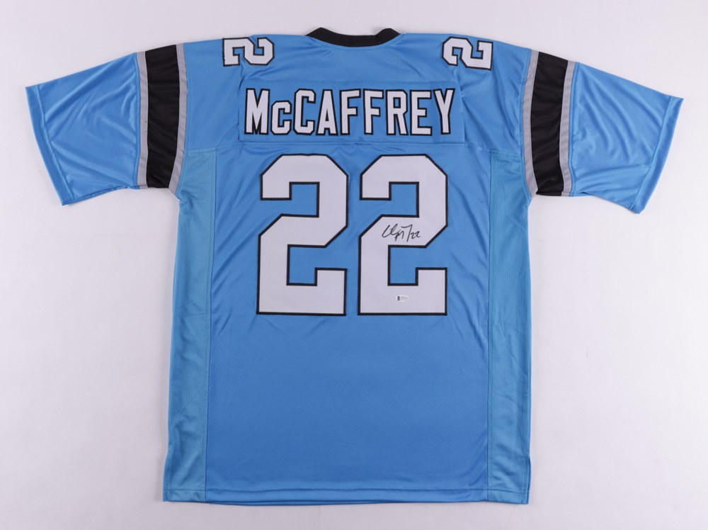 Christian McCaffrey Carolina Panthers Autographed Blue Nike Limited Jersey