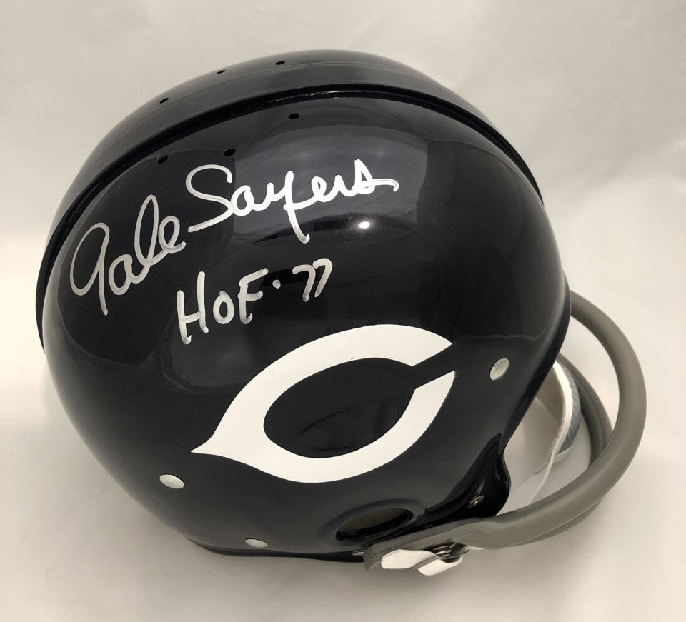 gale sayers signed mini helmet