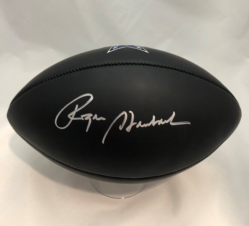 ROGER STAUBACH AUTOGRAPHED HAND SIGNED COWBOYS LOGO FOOTBALL - Signature  Collectibles