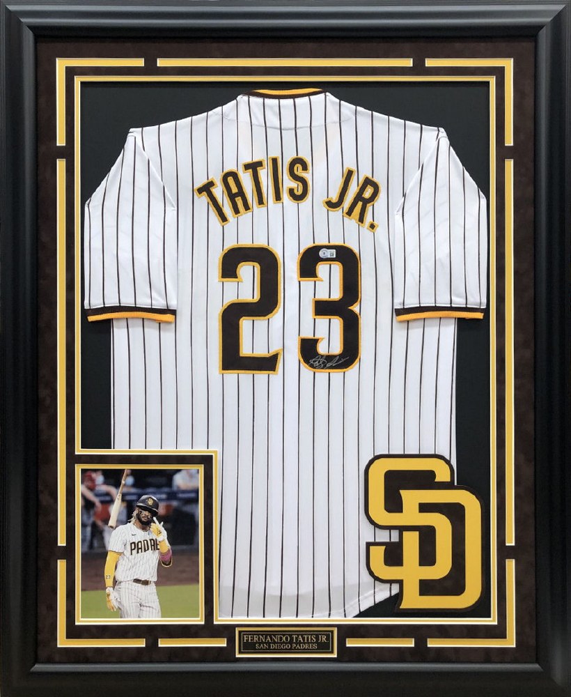 FERNANDO TATIS Jr. Autographed San Diego Padres Framed Nike Away Jersey  FANATICS