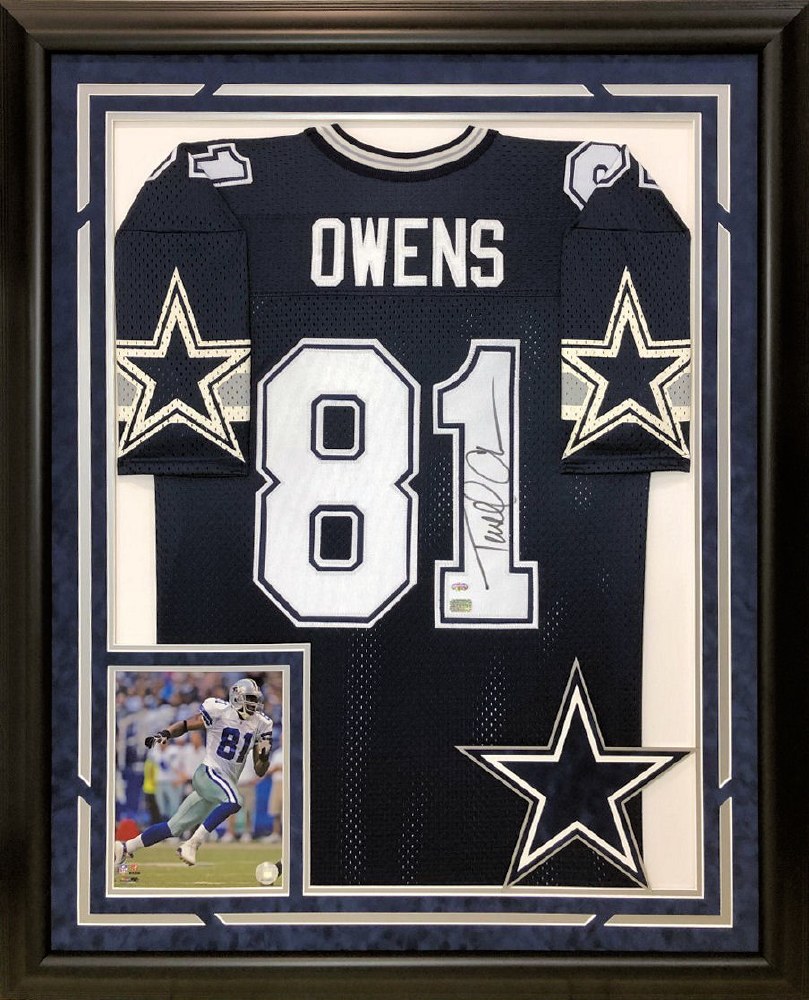 TERRELL OWENS AUTOGRAPHED HAND SIGNED AND CUSTOM FRAMED DALLAS