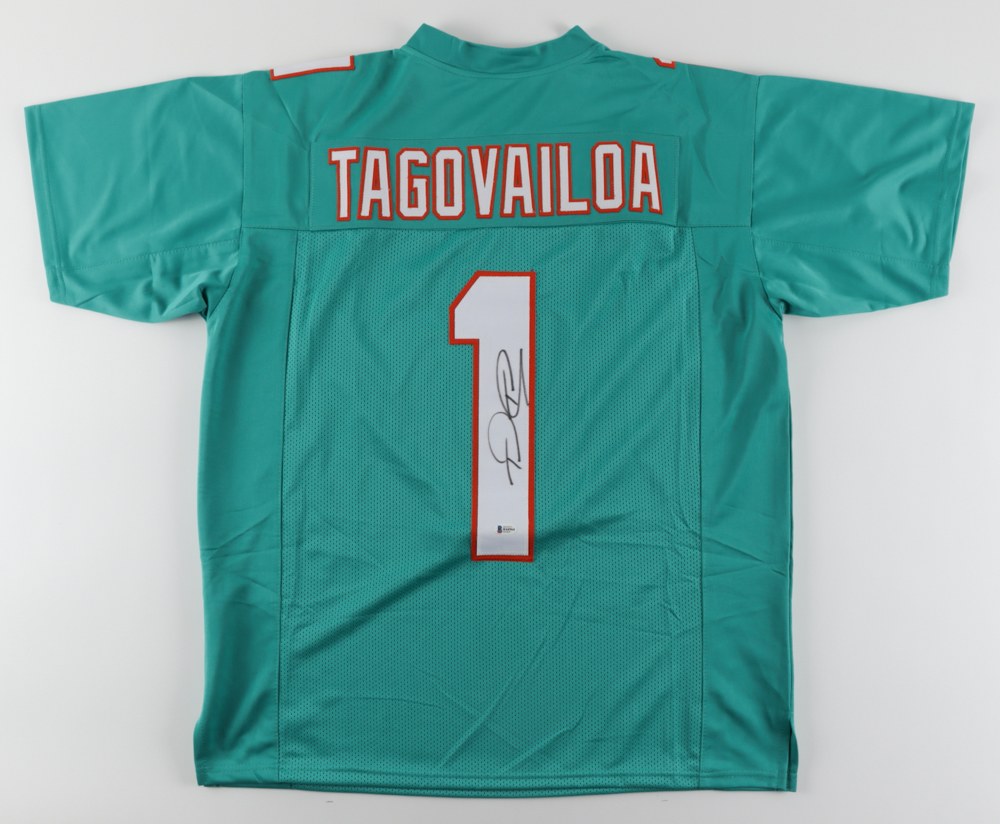 Tua Tagovailoa Autographed Miami Dolphins Custom Football Jersey