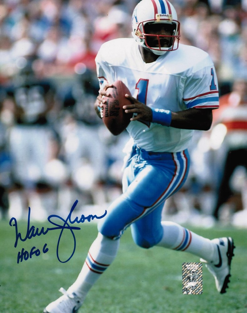 WARREN MOON - OILERS SIGNED 16X20 - Signature Collectibles