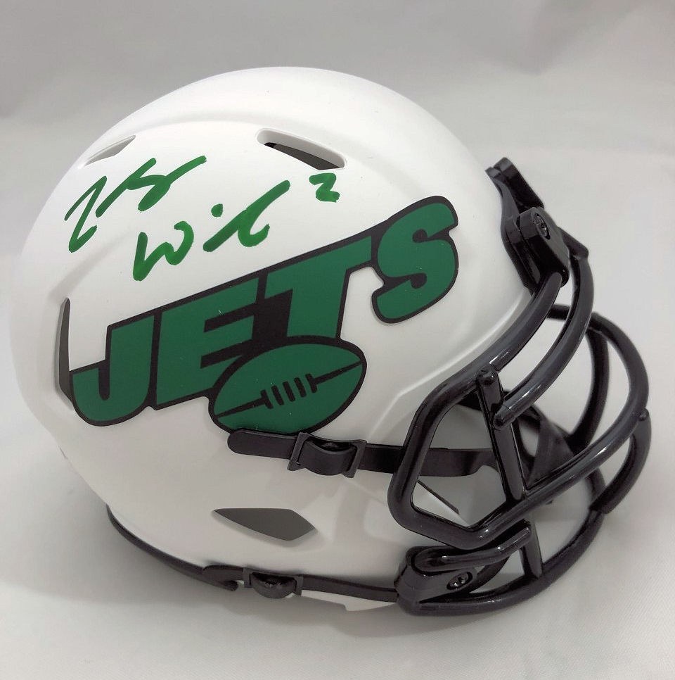 Zach Wilson Autographed New York Jets Green Full Size Authentic