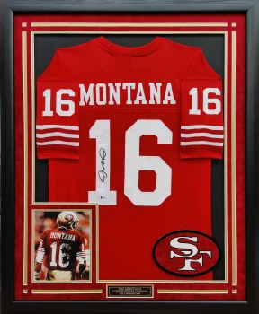 JOE MONTANA - 49ERS SIGNED & CUSTOM FRAMED JERSEY