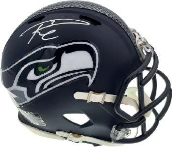 RUSSELL WILSON AUTOGRAPHED HAND SIGNED SEATTLE SEAHAWKS MINI HELMET