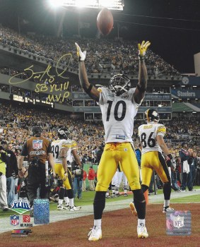 SANTONIO HOLMES AUTOGRAPHED HAND SIGNED STEELERS 8X10 PHOTO