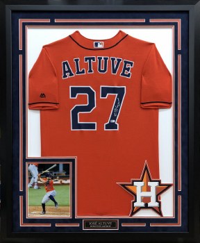 JOSE ALTUVE AUTOGRAPHED HAND SIGNED FRAMED HOUSTON ASTROS JERSEY