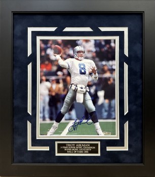 TROY AIKMAN AUTOGRAPHED HAND SIGNED CUSTOM FRAMED DALLAS COWBOYS 8X10 PHOTO