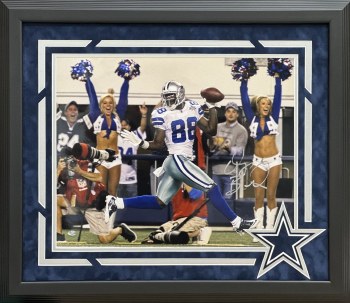 Troy Aikman, Emmitt Smith, and Michael Irvin Autographed Framed Triplets  Cowboys Jersey