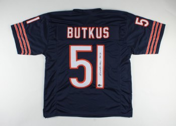 DICK BUTKUS AUTOGRAPHED HAND SIGNED CHICAGO BEARS JERSEY