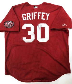 KEN GRIFFEY JR. AUTOGRAPHED HAND SIGNED CINCINNATI REDS MESH JERSEY