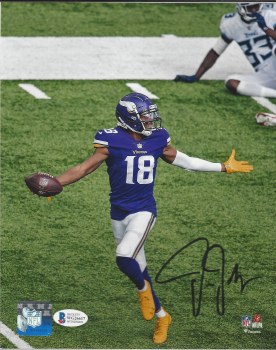 JUSTIN JEFFERSON AUTOGRAPHED HAND SIGNED 8X10 PHOTO