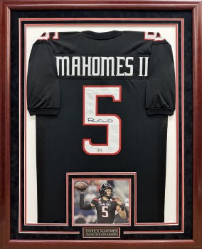 PATRICK MAHOMES AUTOGRAPHED HAND SIGNED CUSTOM FRAMED TEXAS TECH RED RAIDERS JERSEY