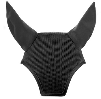 EquiFit Ear Bonnet (Black Ostrich/Horse)