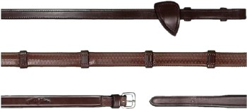 Dy'on 1/2&quot; Rubber Reins With 7 Leather Loops (Stainless Steel)