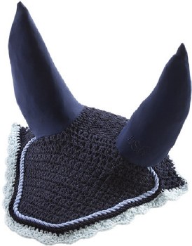 USG Crochet Fly Bonnet (Navy/Ice Blue/Ecru)