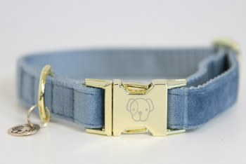 Kentucky Velvet Dog Collar (Small/Light Blue)