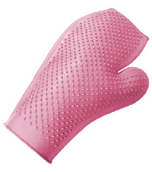 Rubber Grooming Mitt (Pink)