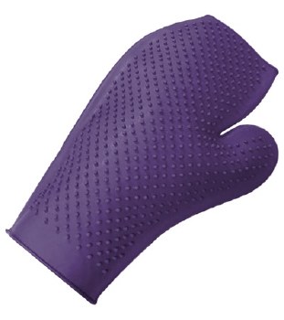 Rubber Grooming Mitt (Purple)