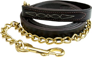 Walsh Leather Lead Fancy Stitch (Havana)