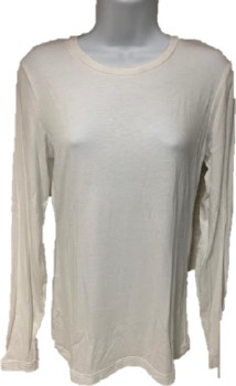 Noel Asmar Crew Neck Long Sleeve Shirt (White/Small)