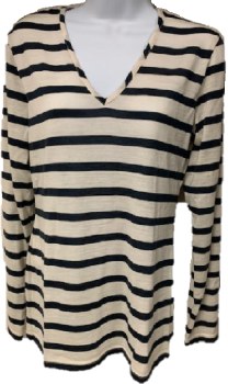 Noel Asmar V-Neck Sweater (Stripe/Small)