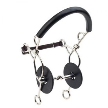 Happy Mouth Stainless Steel Jointed Hollow Mouth Hackamore Bit