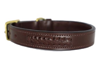 Braided Dog Collar (Brown/10")