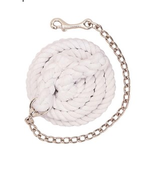White Cotton Lead w/Chain