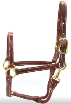 Leather Halter W/Snap 3/4 &quot; (Chestnut/ Weanling/Pony)