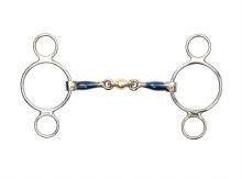Blue Sweet Iron Two Ring Gag w/ Lozenge (5")