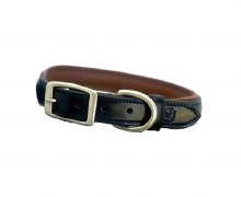 Black/Cognac Dog Collar (12")