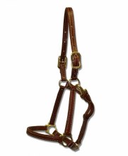 Leather Halter with Snap 3/4" (Chestnut/ Oversize)