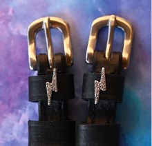 Silver Bling Bolt Spur Straps