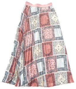 ACCORDION MIDI SKIRT BL/TN XXS