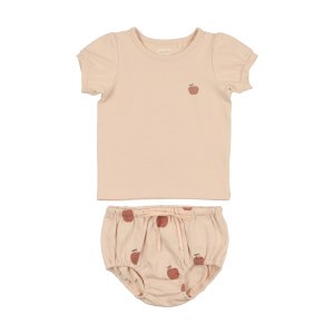 APPLE GIRL PUFF SLEEVE SET PNK