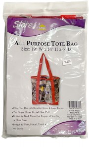 CLEAR TOTE BAG RED