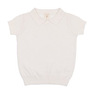 KNIT POLO S/S WHT 3