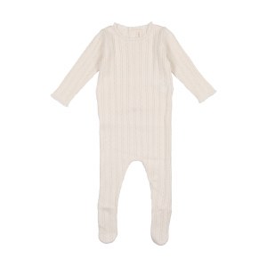 POINTELLE KNIT FOOTIE CRM/GRL