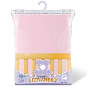 PORTABLE CRIB SHEETS PNK