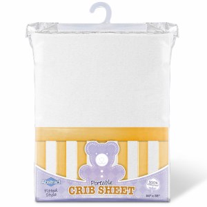 PORTABLE CRIB SHEETS WHT