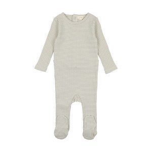 RIBBED FOOTIE GRN/STR 6M