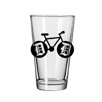 16oz Glass Pint - Detroit Bike