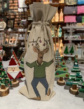 Dancing Reindeer Wine Bag
