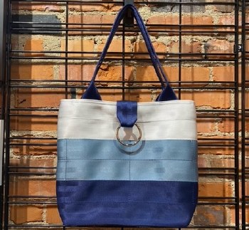 Seat Belt Market Tote Shades of Blue