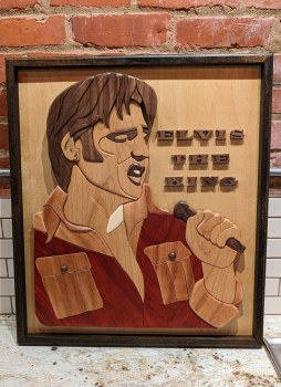 Handmade wooden Elvis