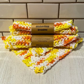 Handmade Crochet Dishcloths - Chicken Coop Grandma