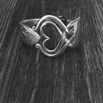 Fork Bracelet Enveloped Heart