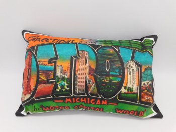 Greetings From Detroit Michigan Pillow